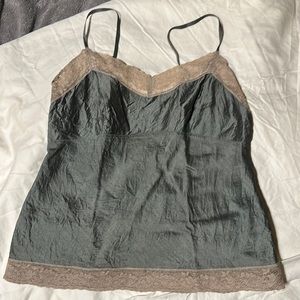 gorgeous dosa shimmery green-grey silk top